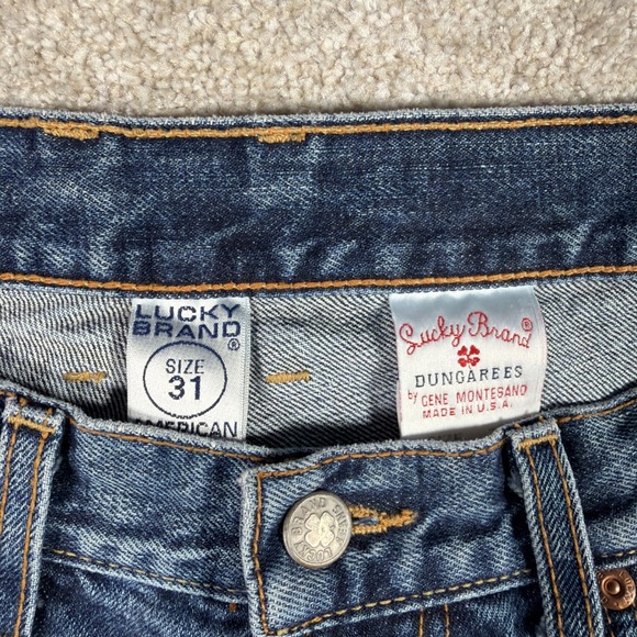 Lucky Brand Gene Montesano Blue Jeans Mens 31 (FITS 30 X 32) Made In USA Denim - Picture 5 of 10